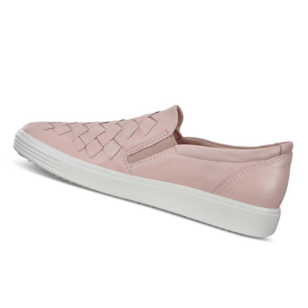 Women's Ecco Soft 7 Woven Casual Shoes Pink | USA 82OKI